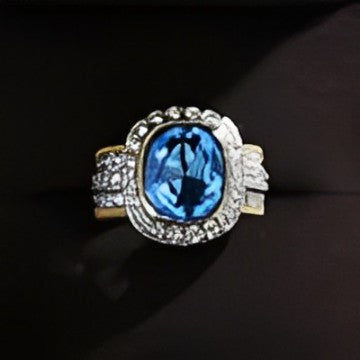 "2024 Luxury Aquamarine Wedding Ring in Sterling Silver"