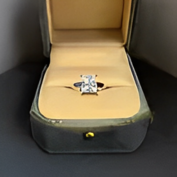 Princess-Cut Moissanite Engagement Ring in Sterling Silver