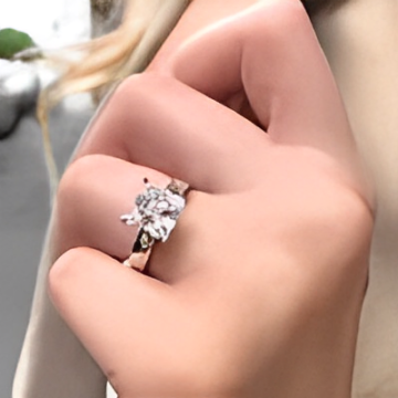 Princess-Cut Moissanite Engagement Ring in Sterling Silver