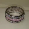 "Luxury Pink Sapphire Princess Cut Band in 925 Silver"